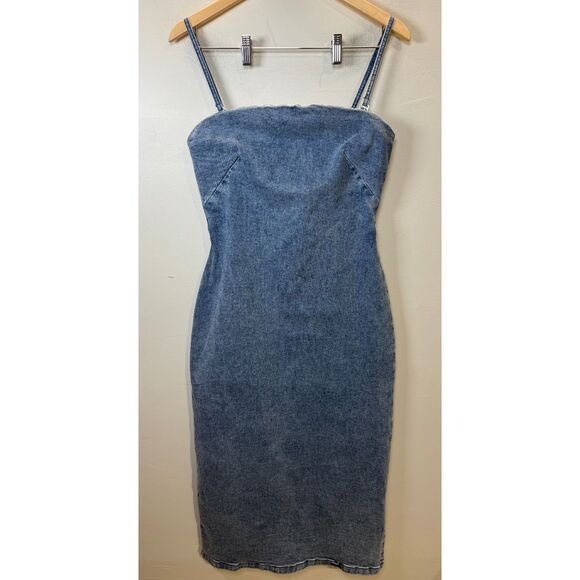 rag & bone Women's WDD24SW1B67FUEL Size 8 Blue Flexi Jasmine Denim Dress NWT - Picture 4 of 10